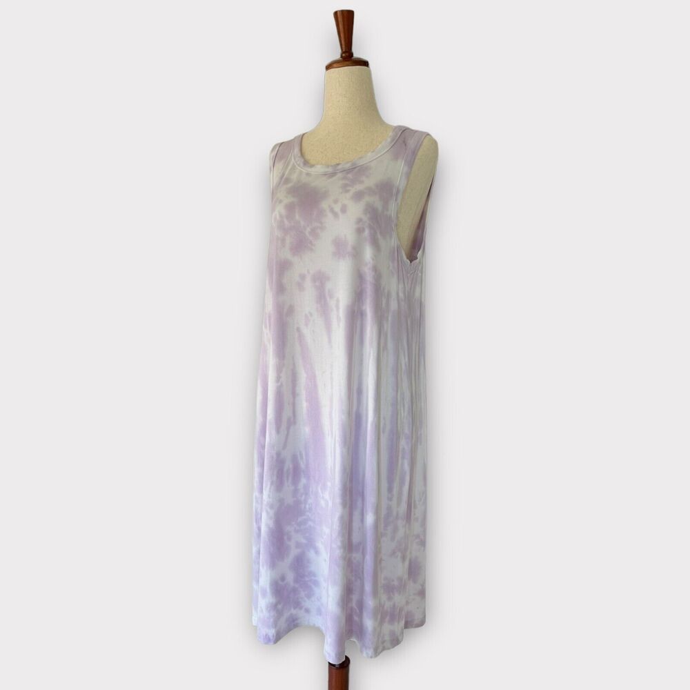 Thread & Supply Purple Rain Tie Dye Sleeveless Tank Dress Women's Large - Picture 3 of 7